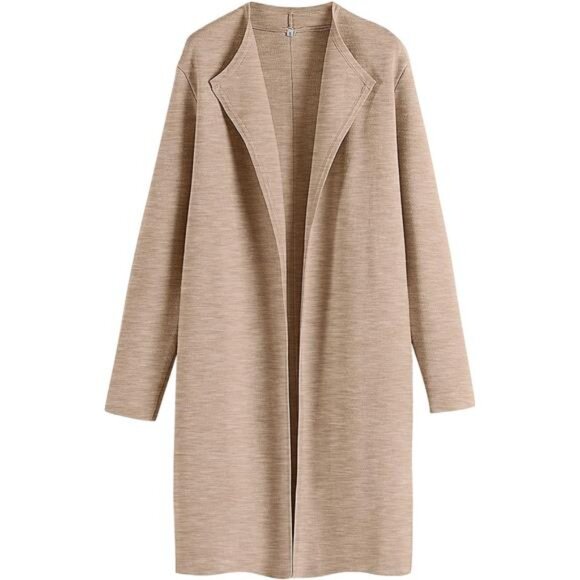 Women's Long Cardigans Sweater Blazer Jacket Coat Dark Apricot - Picture 1 of 7